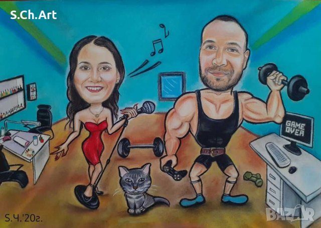 Карикатури по поръчка , снимка 5 - Картини - 30840495