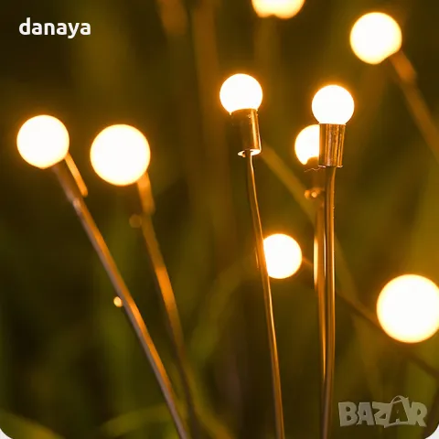 5767 Градинска соларна лампа с 6 люлеещи топчета, 65 см, снимка 6 - Градински мебели, декорация  - 49284332