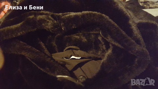 Късо пухено яке анурак с изкуствен косъм качулка Zara Зара, снимка 7 - Якета - 35467303