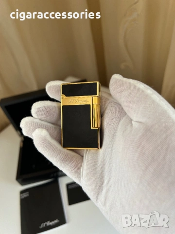 S.T. Dupont Ligne 2 Black & Gold запалка – 2 пламъка, пълен комплект