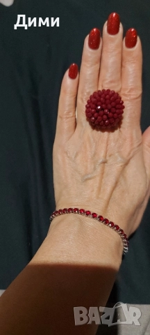 Пръстен Малина, снимка 2 - Пръстени - 52861335