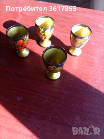Ретро руски изрисувани дървени чашки, снимка 2 - Колекции - 39394910
