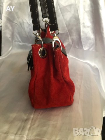 Малка дамска чанта естествен велур, снимка 2 - Чанти - 31031849