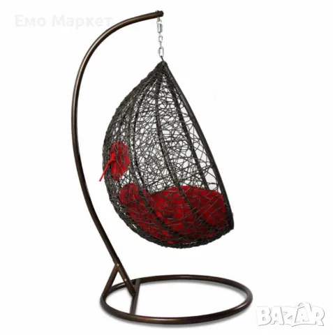 Градинска люлка от PVC ратан с метална конструкция, снимка 12 - Градински мебели, декорация  - 50210369
