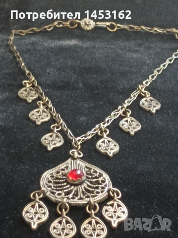 Метално колие с камък , снимка 3 - Колиета, медальони, синджири - 51313598