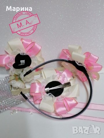 Аксесоар за коса Пепеляшка в бледо розово(диадема, ластик, шнола) , снимка 5 - Шноли, диадеми, ленти - 31428792