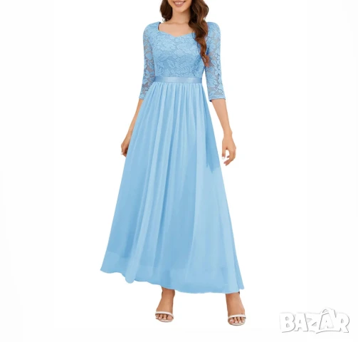 Елегантна дамска рокля Wedtrend, размер М, дълга дантелена рокля