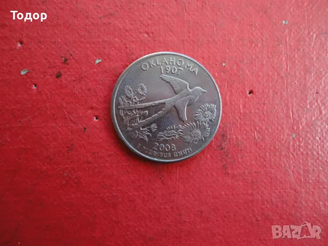 Четвърт долар Quarter Dollar 2008, снимка 3 - Нумизматика и бонистика - 48425774