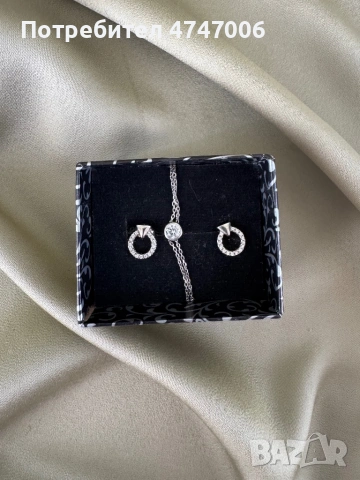 Комплект бижута - обеци и гривна, снимка 2 - Бижутерийни комплекти - 53878519