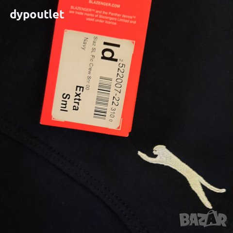 Slazenger SL FLC - Мъжки пуловер дълъг ръкав, тъмно синьо, размер - XS  , снимка 4 - Спортни дрехи, екипи - 39541743