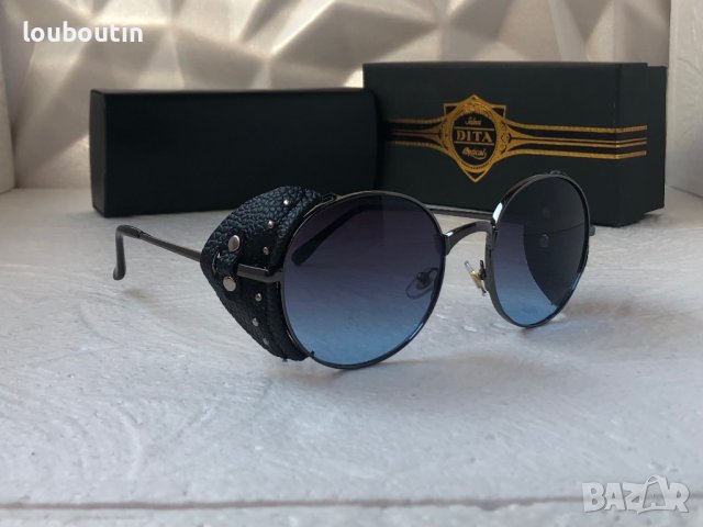 Dita 2023 мъжки дамски слънчеви очила кръгли с кожа 3 цвята, снимка 4 - Слънчеви и диоптрични очила - 40449096