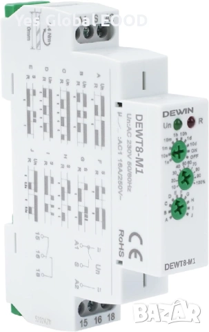DEWIN многофункционално времереле 230V DIN шина, снимка 3 - Други инструменти - 53247085