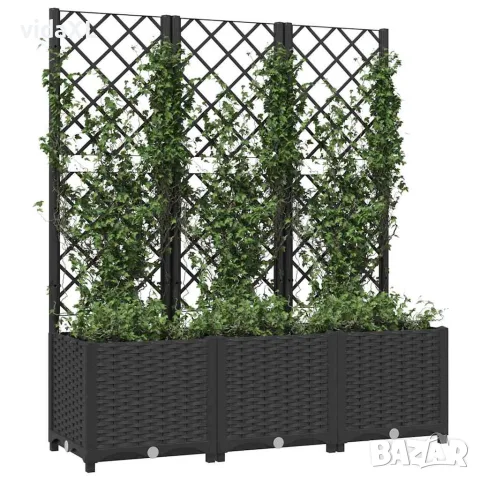 vidaXL Градинска саксия с решетка, черна, 120x40x136 см, полипропилен, снимка 3 - Саксии и кашпи - 56146769