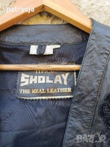 Vintage дамско кожено яке 80s черно XL , снимка 2 - Якета - 52126356