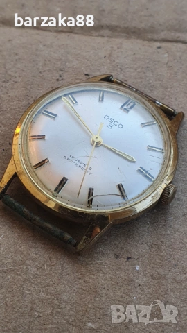 Мъжки позлатен часовник Osco 17 jewels, снимка 6 - Мъжки - 53889307