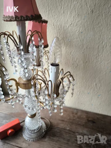 Кристална настолна лампа , снимка 5 - Антикварни и старинни предмети - 49966637