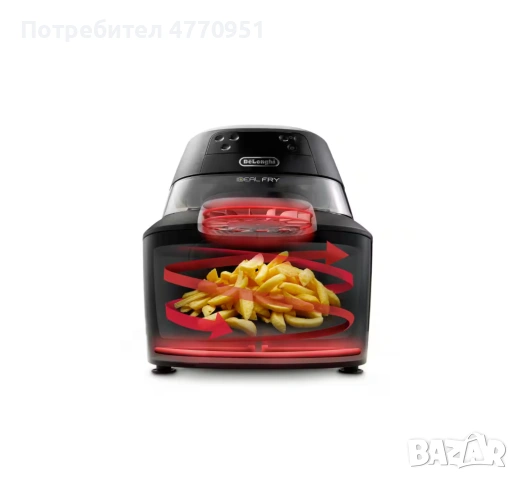 Фритюрник с горещ въздух De'Longhi IdealFry, снимка 4 - Фритюрници - 53902208