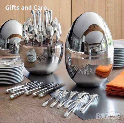 Комплект прибори за хранене 24 части в луксозно яйце , снимка 3 - Прибори за хранене, готвене и сервиране - 53925875
