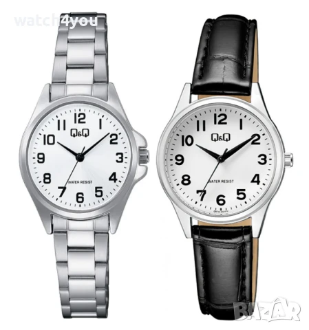 НОВ ДАМСКИ ЧАСОВНИК Q&Q Q57A-001PY С КОЖЕНА КАИШКА - ЯПОНСКИ МЕХАНИЗЪМ.ДАМСКИ ЧАСОВНИЦИ QQ C37A-005P