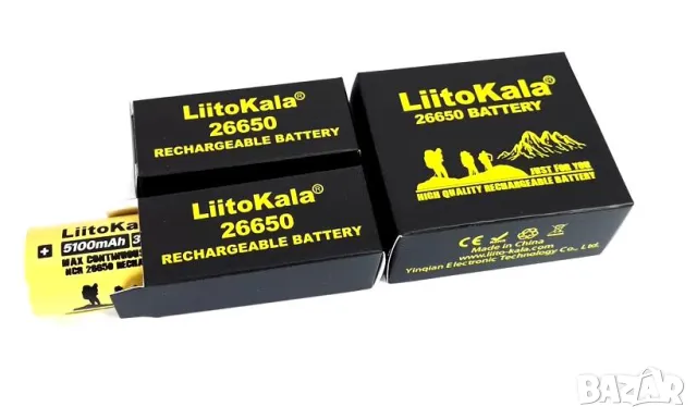 Liitokala LII-51S NCR26650-50A 5100mAh 3.7V 18.8Wh Power Rechargeable Lithium Battery For Flashlight, снимка 6 - Къмпинг осветление - 48572370