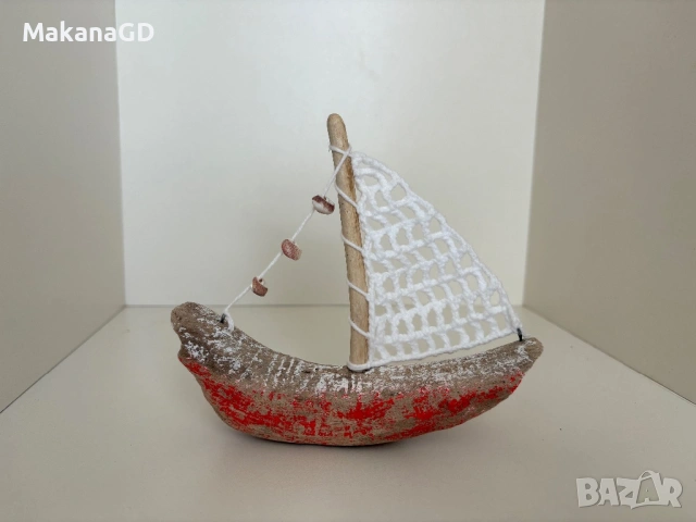 Дървена лодка, снимка 3 - Декорация за дома - 54072525