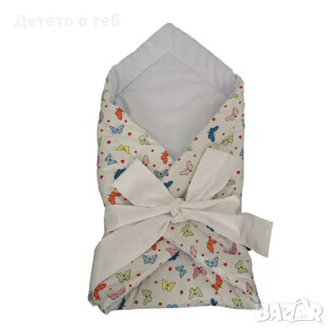 Порт бебе малки пеперуди с бял полар - 75/75, снимка 1