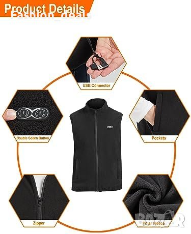 Нова Акумулаторна Отопляема жилетка за мъже жени Подарък , снимка 4 - Суичъри - 42444096