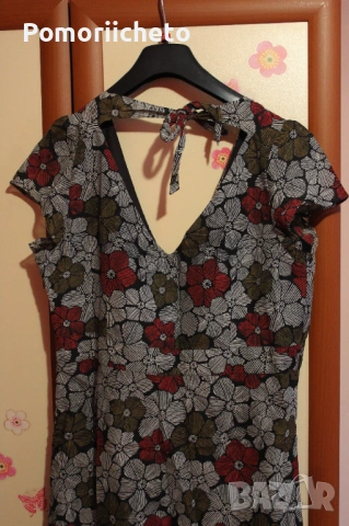 Елегантна рокля с флорални мотиви Laura Ashley от коприна и памук, снимка 8 - Рокли - 54127660