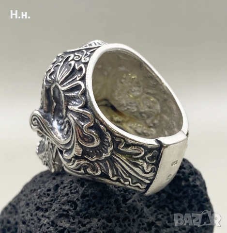 Масивен Сребърен пръстен, снимка 7 - Пръстени - 54117466