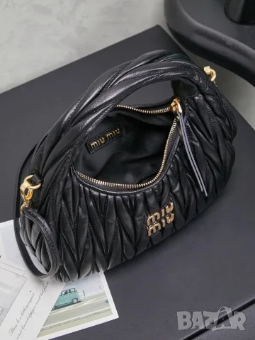 Miu Miu Wander Matelassé Bag – Black, снимка 8 - Чанти - 56467758