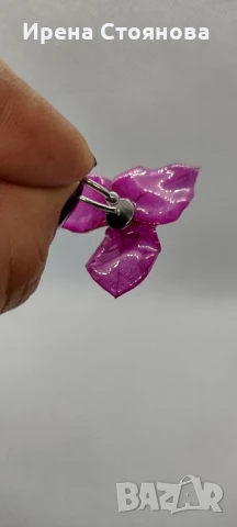 Регулируем пръстен с естествен цвят на бугенвилея. , снимка 2 - Пръстени - 50564661