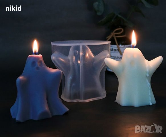 Призрак дух духче дявол Хелоуин Halloween силиконов молд форма шоколад фондан гипс свещ сапун смола , снимка 2 - Форми - 37100595