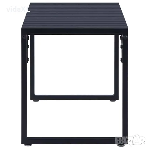 vidaXL Градинска пейка, 120,5 см, PS дъска, черна, снимка 2 - Градински мебели, декорация  - 56147630