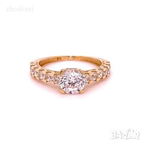 Златен дамски пръстен 3,31гр. размер:55 14кр. проба:585 модел:34433-1