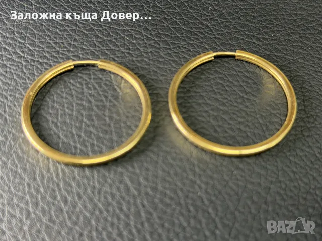 Златни обеци Халки нови 14 карата 585 zlatni obeci halki gold, снимка 2 - Бижутерийни комплекти - 55944522