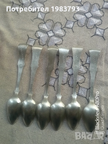 Комплект 6 бр.сребърни лъжици 19 век османска империя., снимка 2 - Антикварни и старинни предмети - 52490658