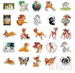 50 бр Бамби сърничката сърничка сърна самозалепващи лепенки стикери за украса декор, снимка 8 - Други - 46368863