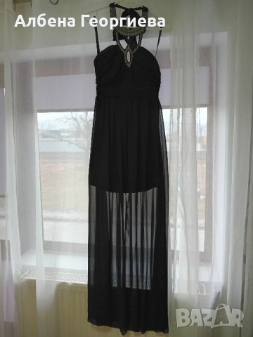 черна дълга рокла