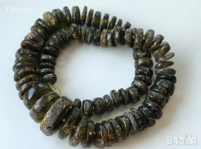 Древен Изключително рядък висококачествен черен Балтийски кехлибар 73.14 грама. , снимка 4 - Колиета, медальони, синджири - 29435155