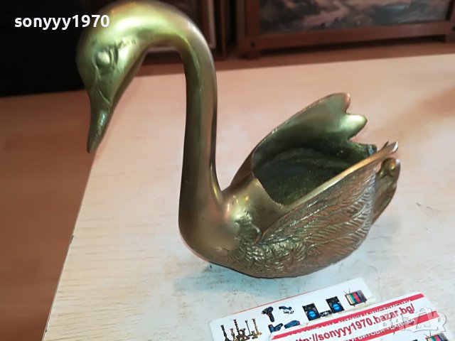 ЛЕБЕД-МЕД/МЕСИНГ МАСИВЕН ОТ ШВЕЦИЯ 1311221516, снимка 4 - Антикварни и старинни предмети - 38657078