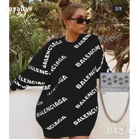 Balenciaga Черна Дамска Рокля , снимка 2 - Рокли - 52156416