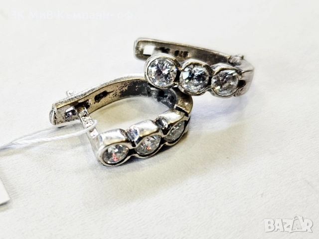 Сребърни обеци 3.52гр 02704-25/5, снимка 2 - Обеци - 53272183