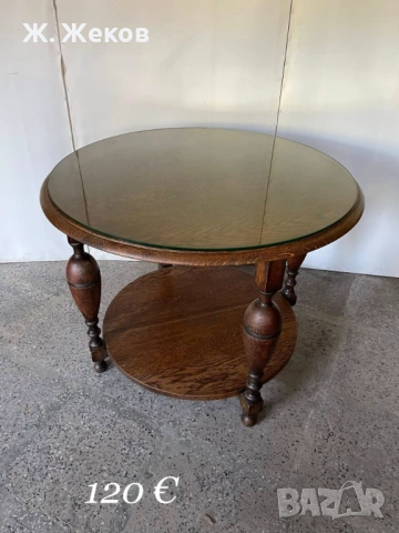 КРАСИВА КРЪГЛА ХОЛНА МАСА от масивно дърво, снимка 2 - Маси - 53931741