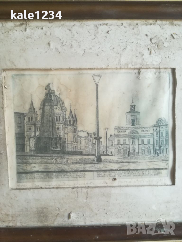 Стара картина. Литография. Графика. Antoni Studzinski. Vintage. , снимка 2 - Антикварни и старинни предмети - 36459053