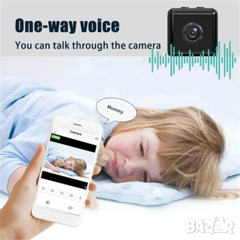 Мини камера с Wi-fi X9, HD, Батерия 230 mAh, Нощно виждане, снимка 9 - IP камери - 54364708