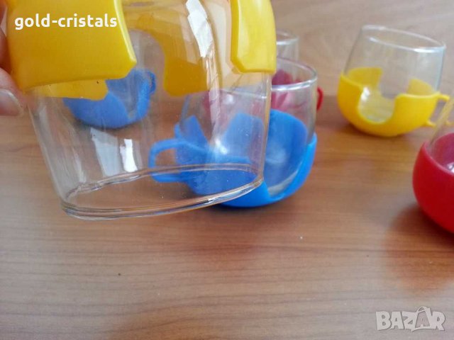 Ретро стъклени чаши за чай кафе стакани подстакани с чаши за чай кафе , снимка 6 - Антикварни и старинни предмети - 30366488