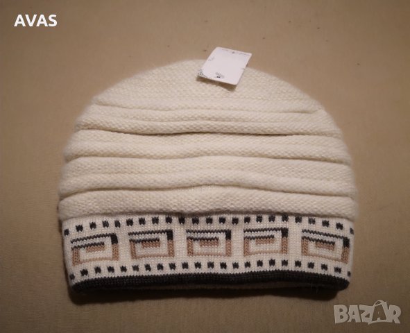 Нова шапка Ангора + Вълна зимна светло бежова, снимка 2 - Шапки - 31057456