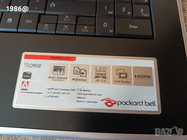 Лаптоп Packard bell, снимка 2 - Лаптопи за работа - 56514706
