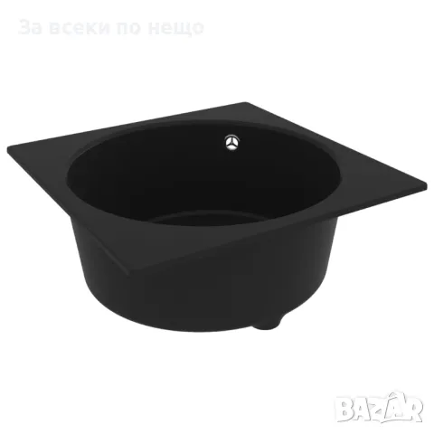 Кухненска мивка с преливник, черна, гранит Код P65, снимка 8 - Мивки - 49145843