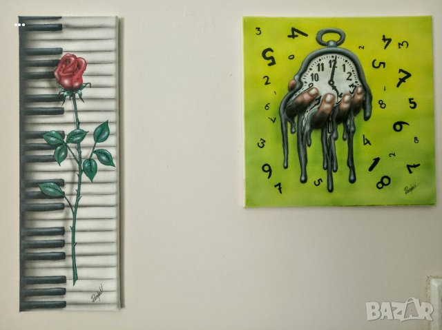 Картина рисувана с акрилни бои на платно канава рамка 60/20/2см , снимка 3 - Картини - 38104819